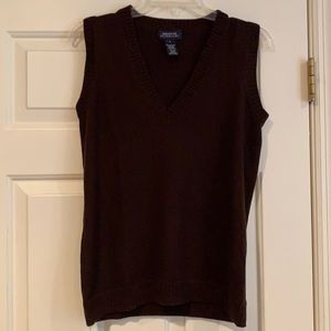 Brown Extra Fine Merino Wool Vest